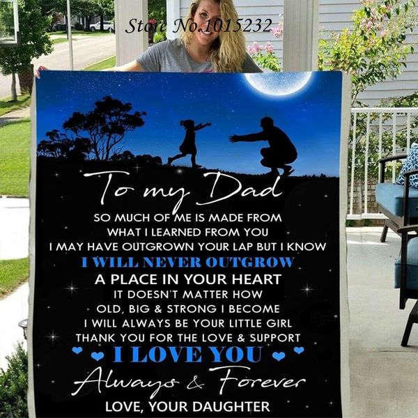 

blankets letter blanket to my dad 3d printed fleece for beds thick quilt fashion throw from love daughter gift w90