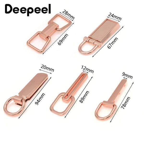 

bag parts & accessories 6pcs deepeel 67-94cm double-ring decorative buckle handbag handle metal hanging calsp luggage hardware bs261, Black
