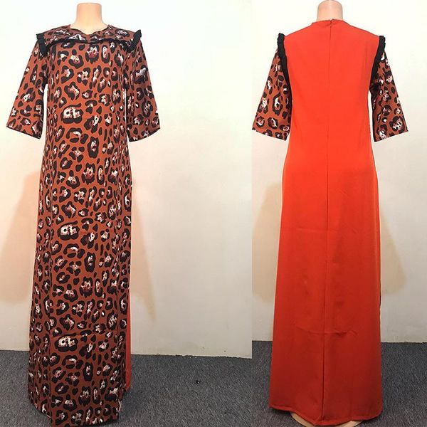 

summer african women printing o-neck plus size long dress dresses for clothes woman ethnic clothing, Red