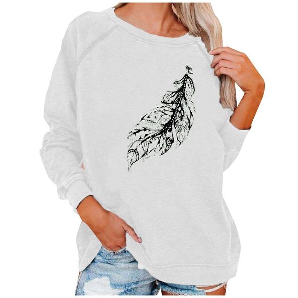 

women's hoodies & sweatshirts harajuku feather women long sleeve oversized sweatshirt round neck spring autumn female clothes feminino, Black