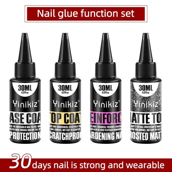 

nail gel yinikiz 30ml super quality art soak off uv/led no wipe coat base without sticky layer matempered oat, Red;pink