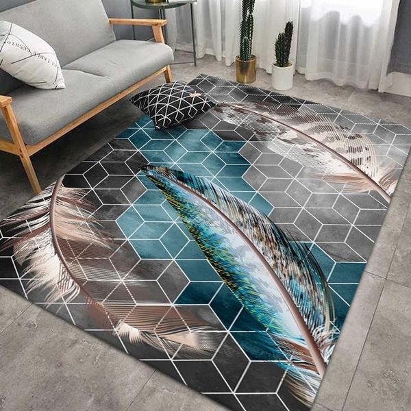 

carpets trend modern home carpet geometric illusion feather pattern for living room fashion maapetes parlor bedroom rugs area
