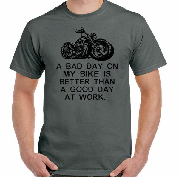 

men's t-shirts a bad day on my bike men funny biker t-shirt motorbike motorcycle, White;black