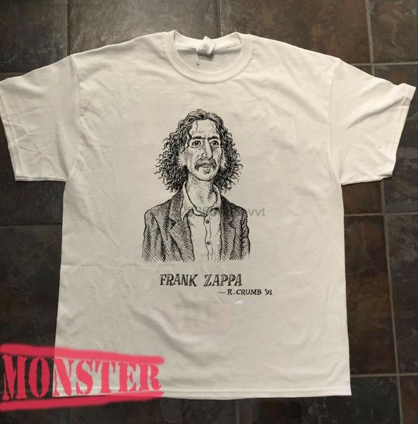 

men's t-shirts vintage r crumb frank zappa print t shirt reprint, White;black