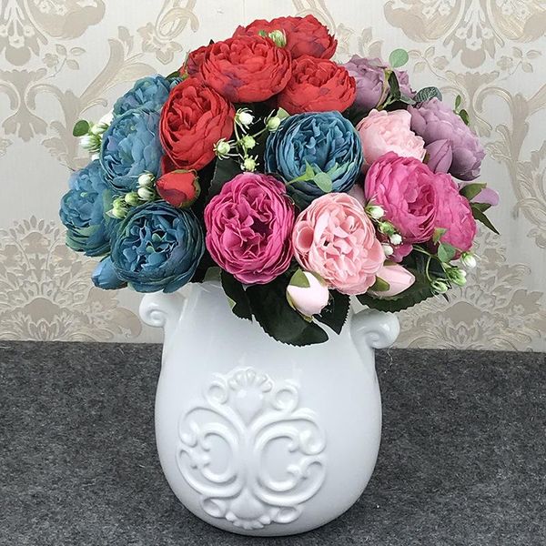 

decorative flowers & wreaths gorgeous artificial decoration rose peony silk small bouquet flores party spring wedding mariage fake flower