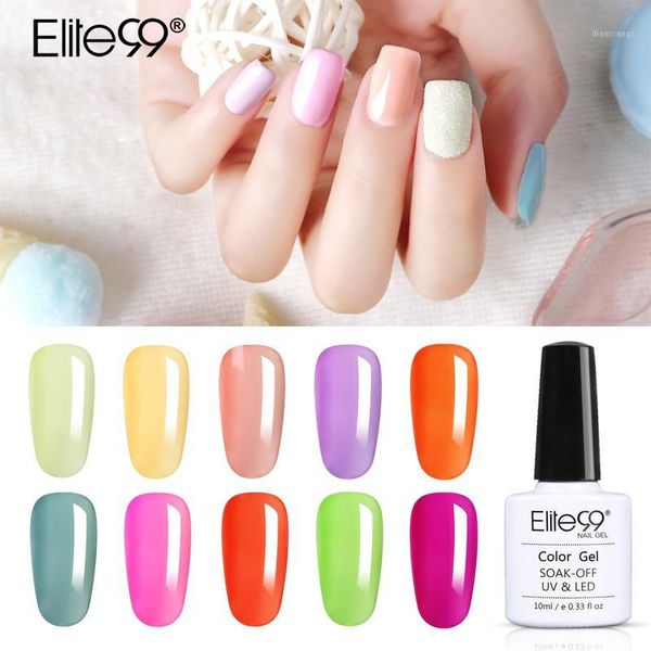 

elite99 10ml macaron color gel for nail art soak off base coat uv polish manicure long lasting varnish1, Red;pink
