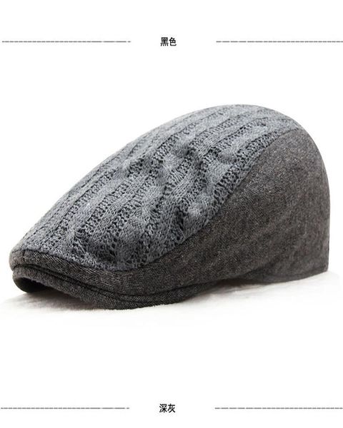 

berets men's and women's autumn winter korean casual knitted beret outdoor warm windproof duck tongue hat, Blue;gray