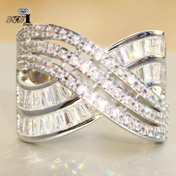 

wedding rings yayi jewelry princess cut 7.3 ct white zircon silver color engagement heart girls party gifts 850, Slivery;golden
