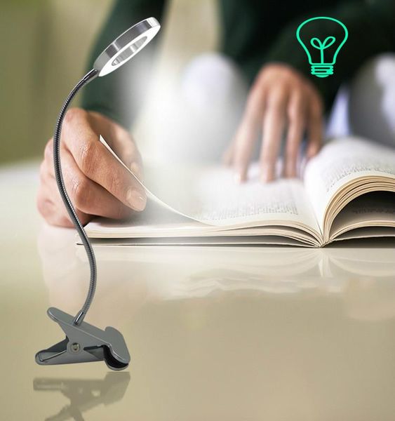 

book lights led desk lamp eye study dimming folding usb metal clip bedside