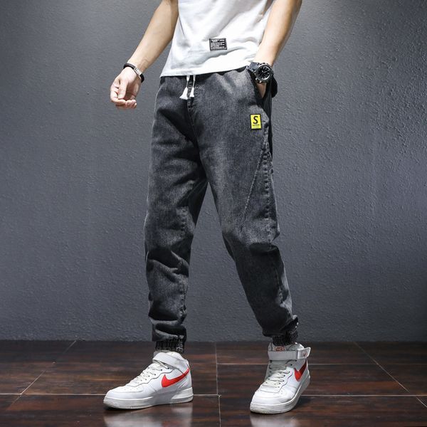 

loose jeans men's 2020 korean fashion harun fashion men's casual pants, Blue