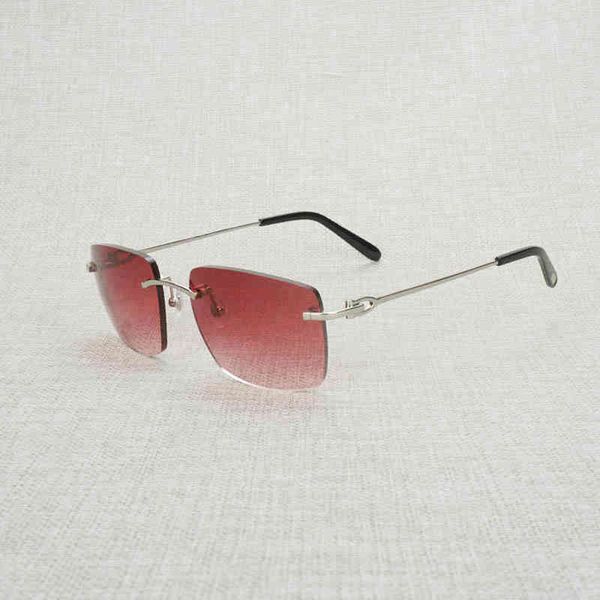 

factory outlet vintage rimless men women metal frame square eyeglasses oversize shades oculos gafas for outdoor club accessories k50o, White;black