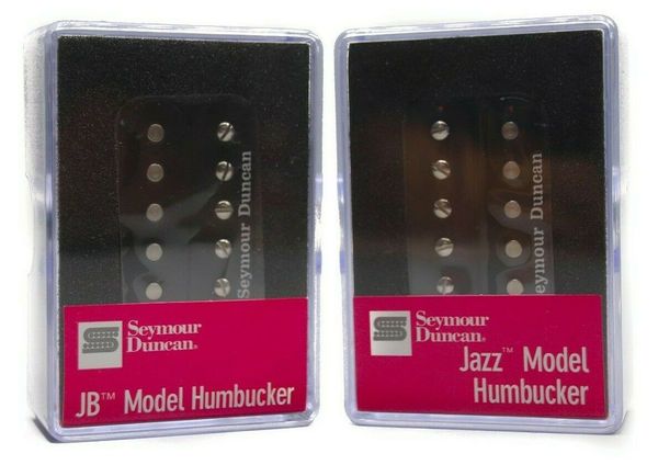 

rodded humbucker pickup guitar pickups set: jb sh-4 & jazz sh-2n black new