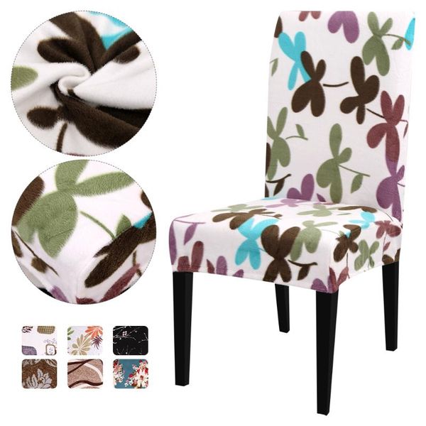 

chair covers 1/2/4/6pcs printing thick plush cover stretch elastic slipcovers restaurant for weddings banquet folding el