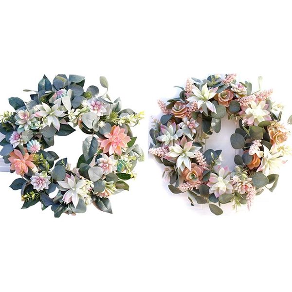 

pcs artificial wreath door ornament hanging succulent fake flower garland for home garden christmas wedding, b & a decorative flowers wreath
