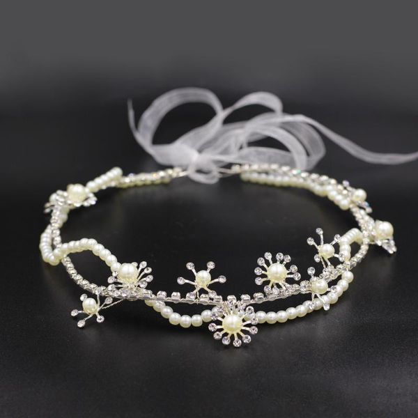 

headpieces elegant sweetheart bridal headdress pearl crystal string head band for wedding perform studio travel po prop daily life hp049, Silver