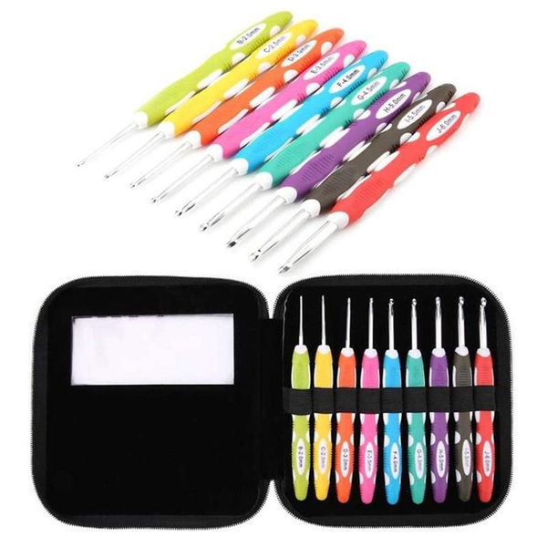 

sewing notions & tools 9pcs / set hand needles knitting metal crochet sweater suit aluminum, Black