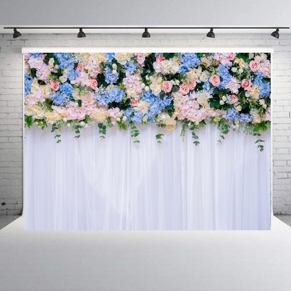 150 * 210 cm Creative Wedding Background Pano Floral Pattern Party Birds Backdrops Decoração de Parede Fotografia Adereços