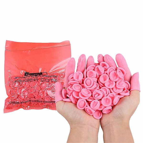 

disposable gloves 2021 anti-static fingertips protector pink latex rubber finger cots for kitchen cleaning accessories