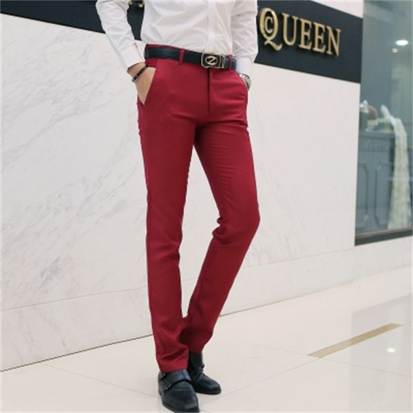 

men's pants spring summer fashion leisure business trousers men joker youth men's formal mens pants rb4t, Black
