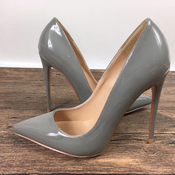 

dress shoes women's high heels gray pu brand ms. 10cm12cm, Black