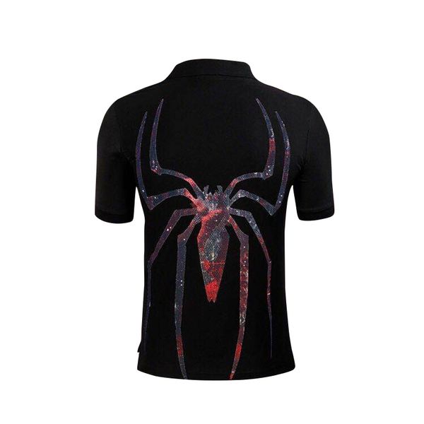 

men's t-shirts saco pp original skull diamond soon sleeve short male lapel shirt 3d spider business diagram, White;black