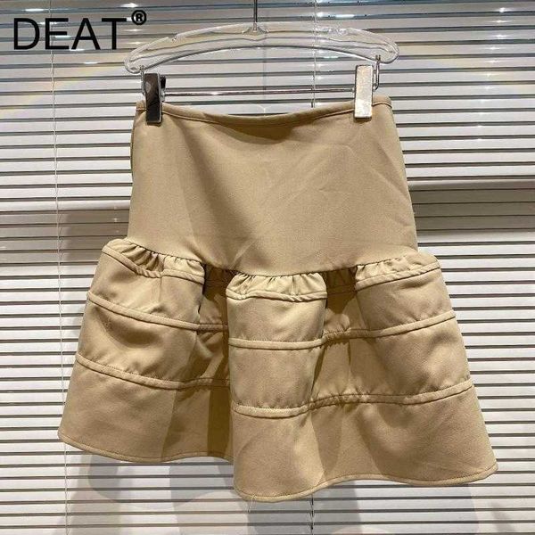 

deat spring summer fashion casual solid color high waist loose patchwork short skirt women's sk827 210709, Black