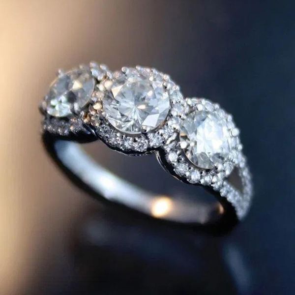 

wedding rings fashion contracted style women's shiny white cubic zirconia delicate accessories for party female aesthetic jewelry, Slivery;golden