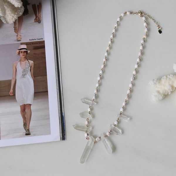 

novelty items (1pcs/lot)custom handmade natural crystal+shell beads necklace beach wedding holidays jewelry gift