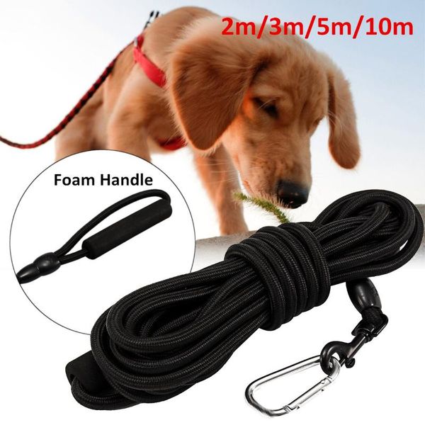 

dog collars & leashes long nylon leash for lanyard outdoor training pet puppy walk leading rope 3m 5m 10m lead with cotton handle