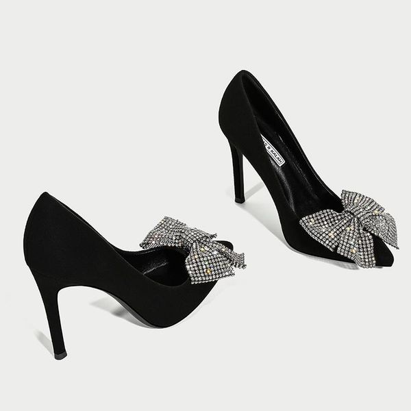 

dress shoes 2021 black high heels women point toe bridal sexy