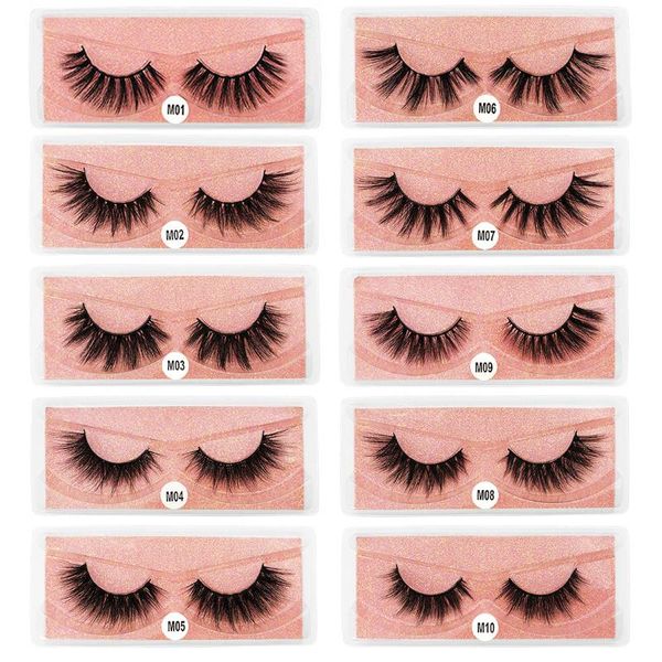 

mink eyelashes 1pair 3d lashes natural false messy fake makeup wholesale