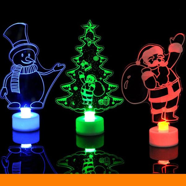 

party decoration 1pc acrylic christmas night light tree snowman santa claus ornaments decorations for home accessories year