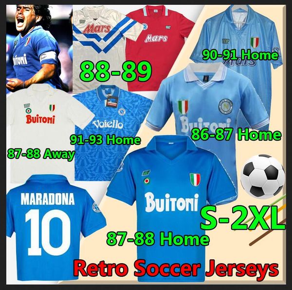 

maradona napoli retro soccer jerseys 1986 1987 1988 1989 1990 1991 1993 coppa italia diego napule vintage calcio classic men football shirts, Black;yellow