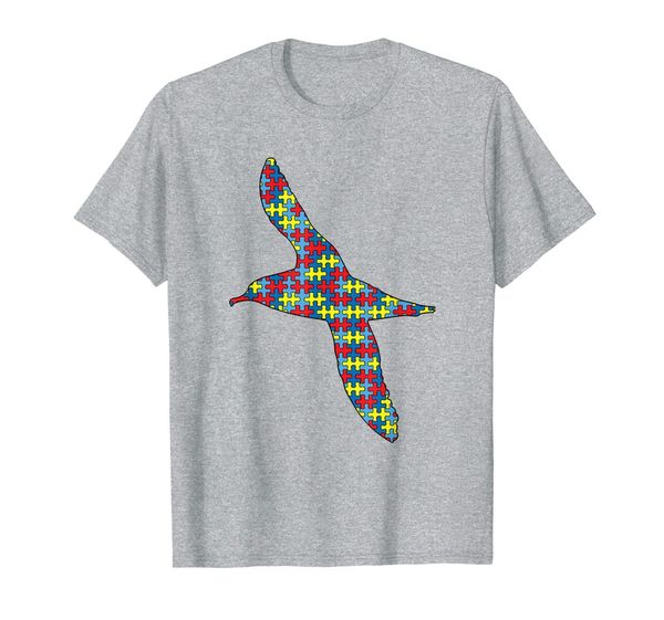 

albatross autism awareness kids bird puzzle day mom gift t-shirt, White;black