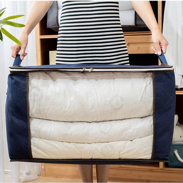 

storage bags non-woven quilt bag clothes store box travel portable folding closet organizer forpillow blanket move home accessories
