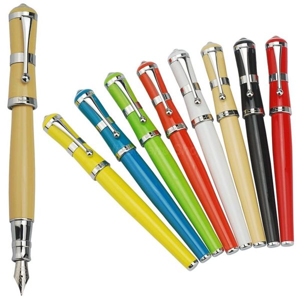 

fountain pens fuliwen 2051 metal pen fresh fine nib 0.5mm beautiful multicolor for choice fit office & home school