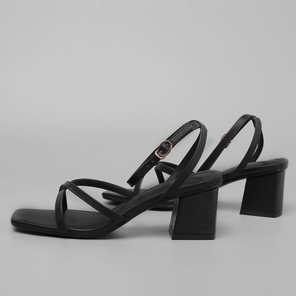 

sandals genuine leather high heels ankle strp dress party shoes woman fashion black red white ladies lhyy