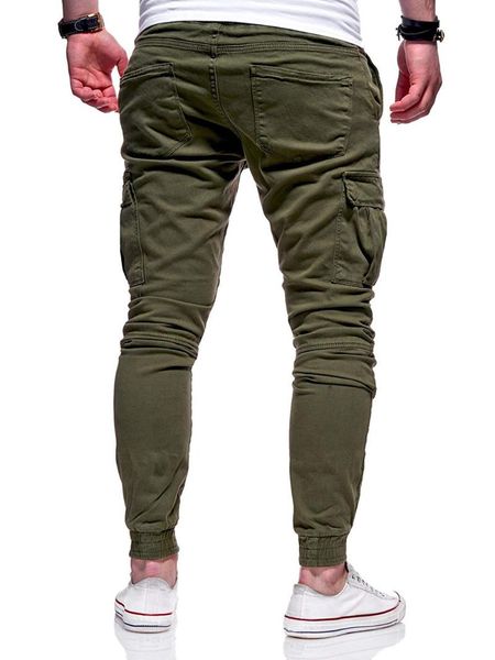 

men's jeans 2021 casual pants youth solid color tether sports large overalls, Blue