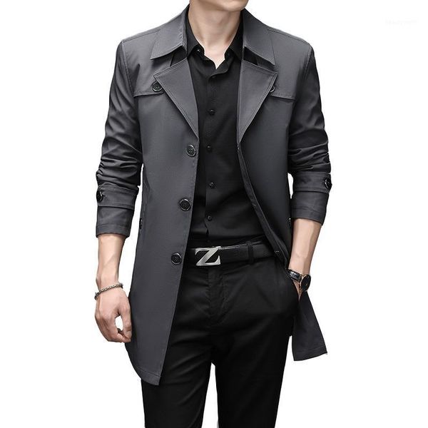 

men's trench coats mens trenchs coat blazers designs business casual slim suit jacket men spring autumn jackets windbreaker male 9xl, Tan;black