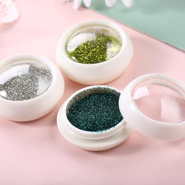 

nail glitter 6pcs ultra fine iridescent powder set holographic 6 bright colors pigment for acrylic manicure holo, Silver;gold