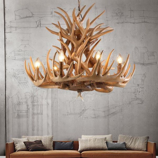 

chandeliers vintage led chandelier for living room bedroom lighting hanglamp retro deer antler resin ceiling indoor fixtures