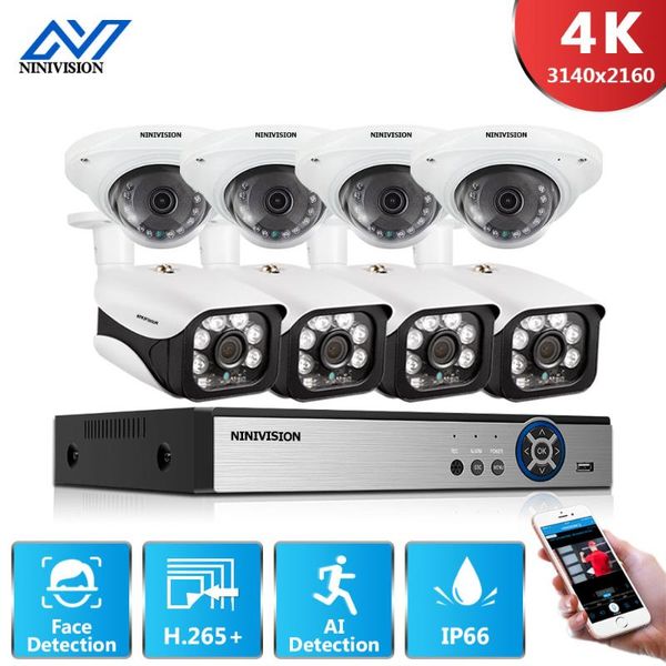

h.265 8ch 4k cctv system 8mp ahd cvi indoor ip66 metal camera security surveillance video night vision set 2tb hdd wireless kits