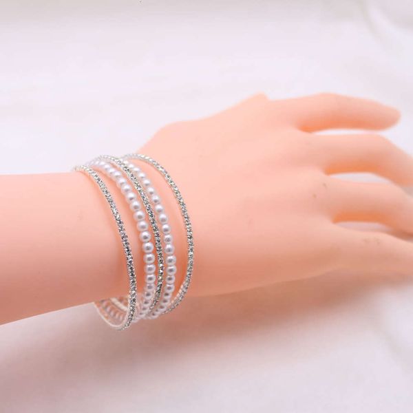 

,bracelet jewelry fashion welding crystal pearl bracelet opening, Golden;silver