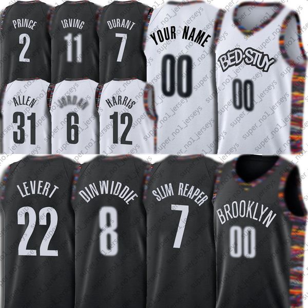 

custom brooklyns team jersey joe deandre harris landry bruce shamet brown jerseys jeff reggie green perry basketball uniform, Black;red