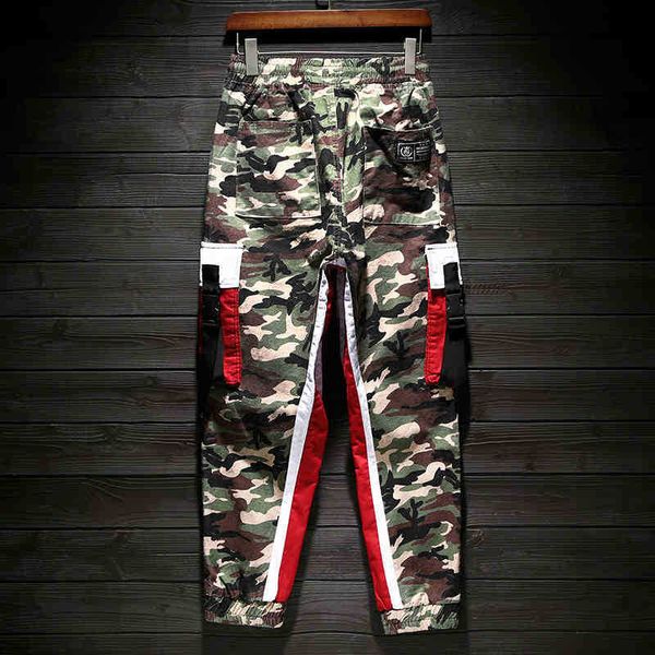 

men's pants pant men camouflage side pocket harajuku streetwear hip hop joggers trousers male overalls sweat svqd, Black