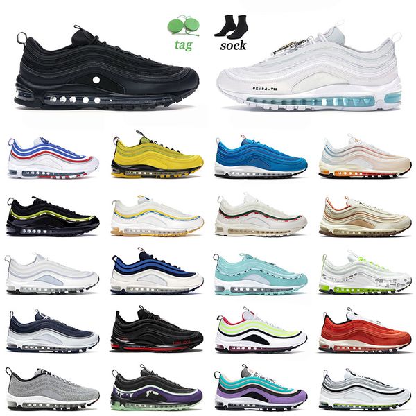 

Top Quality 2021 NIK Air Max 97 Running Sports Shoes Triple Black MSCHF INRI Jesus Undefeated Cowboys Fan Airmax 97s Trainers Sneakers 36-45