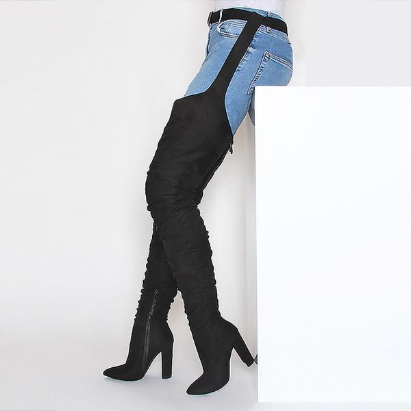

boots pants and fashion large green 41 women's shoes pointed, Black