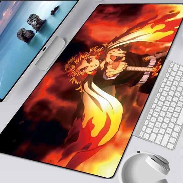 

mouse pads & wrist rests kimetsu no yaiba pad cute gamer 900x400x2mm notbook mat gaming mousepad mass pattern xxl pc desk padmouse