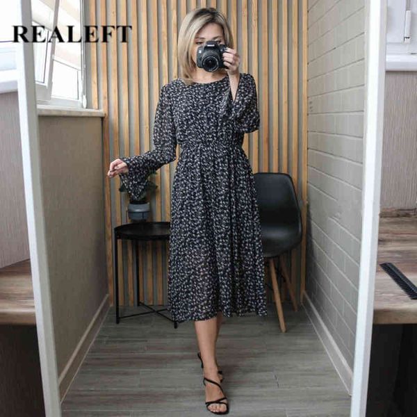 

summer bohemian o-neck women dress butterfly sleeve elastic waist floral printed chiffon dresses vestidos femme 210428, Black;gray