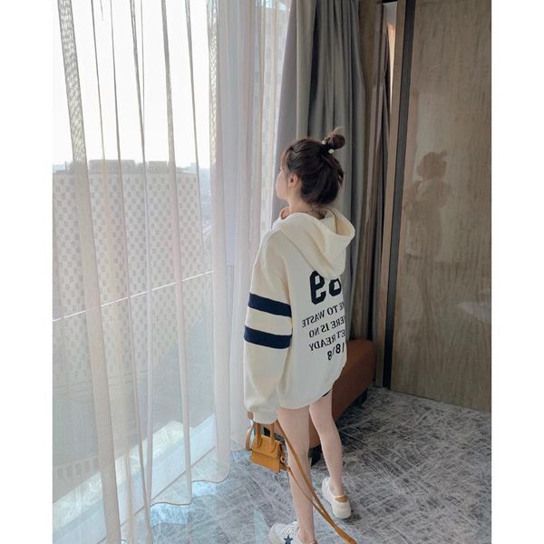 

women's sweaters korean loose lazy style bf hoodie small american in autumn 2021, White;black